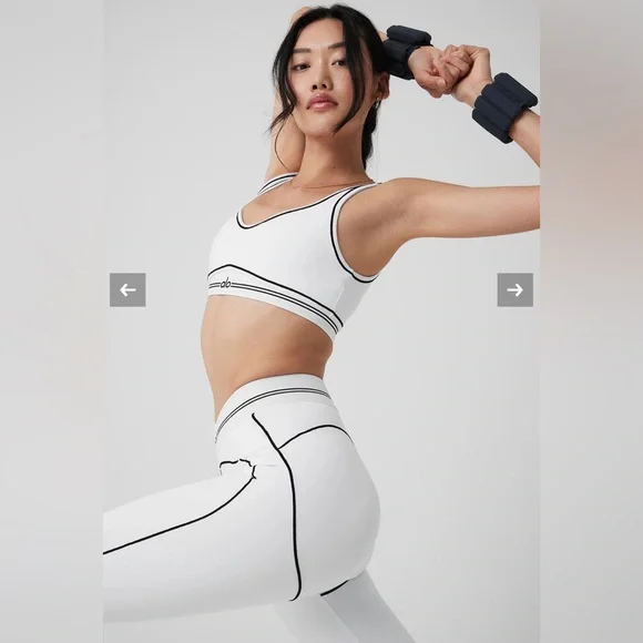 Alo Yoga NWT Airbrush High Waisted Heart Throb White/Black Legging Size L